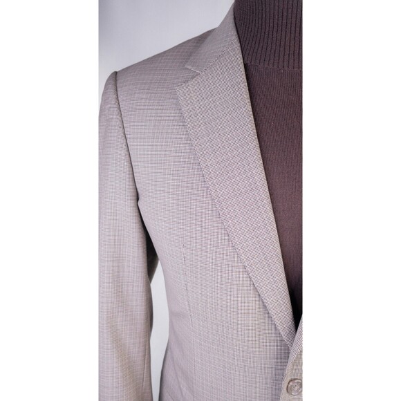 Jos A Bank Blazer Sz 40L Houndstooth Sports Coat Suit Jacket Wool Two Button EUC - Picture 5 of 13